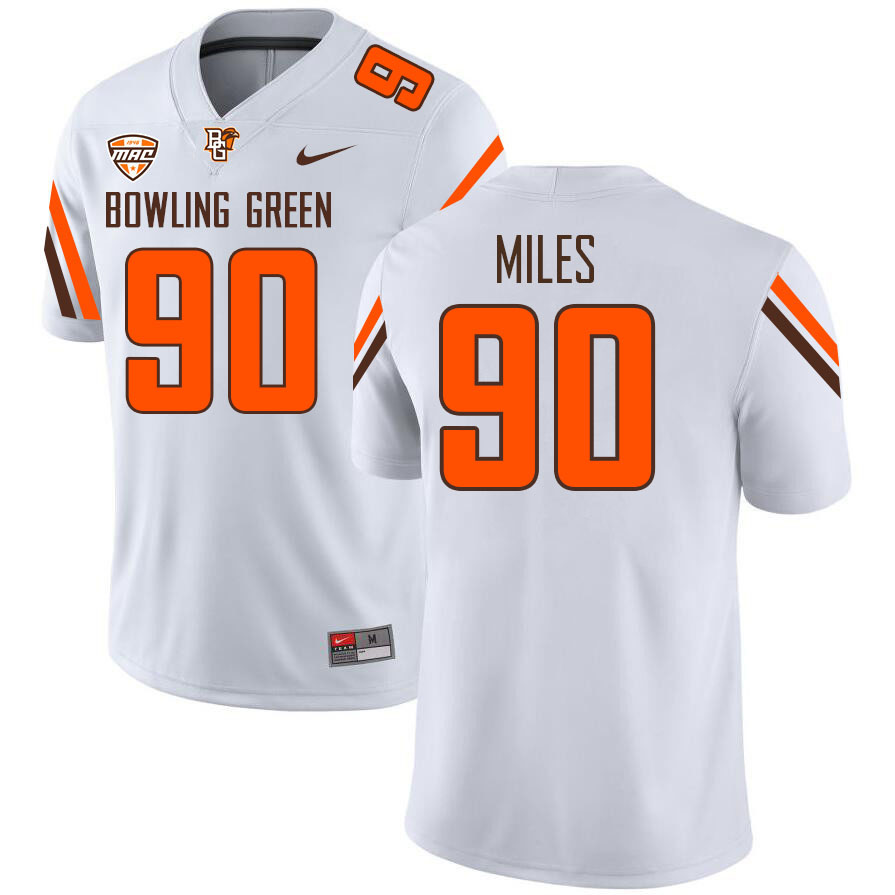 Bowling Green Falcons #90 Davonte Miles College Football Jerseys Stitched Sale-White